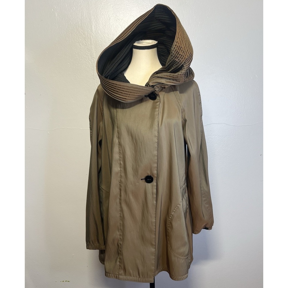 Mycra Pac Donatella Reversible Jacket 6-8P Bronze/Black Accordion Pleated Hood